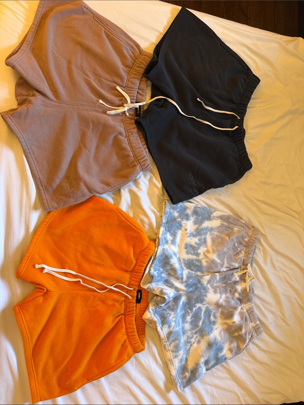 Fashion Nova Men's Shorts Bundle — Orange, Black, Taupe, Blue Tie-Dye